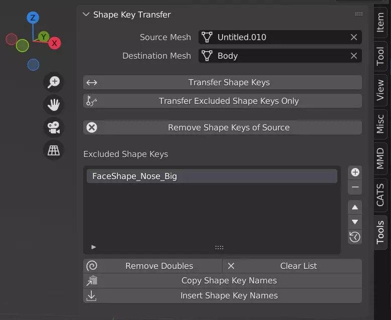 Shape Key Transfer Blender